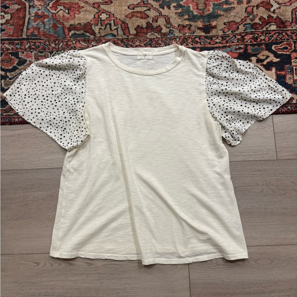 Anthropologie by T.La Dotted Sleeved Top